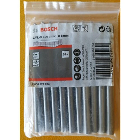 Bosch Cyl-9 Seramik Matkap Ucu 8*80 mm 10'lu