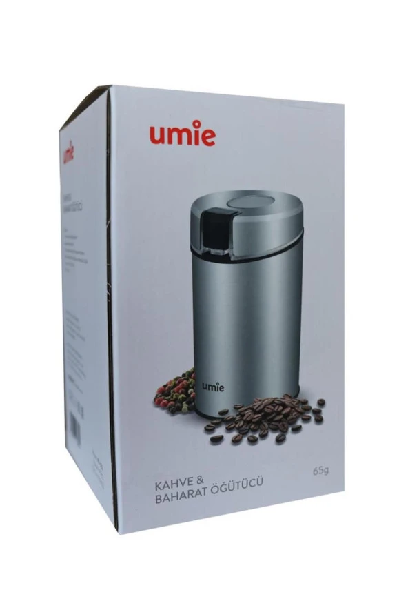 UMIE KB-U52 65G kapasiteli Paslanmaz Çelik 160W Kahve ve Baharat Öğütücü