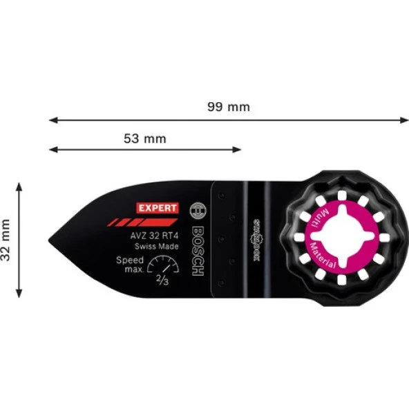 Bosch Expert Sanding Finger Coarse Avz 32 Rt4 Çok Fonksiyonlu Makine Zımpara Pleyti 32 x 50 mm