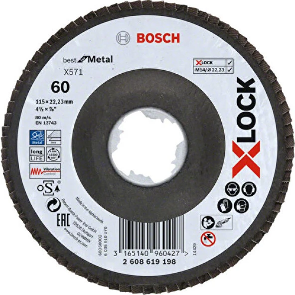 Bosch X-Lock Best For Metal 115MM 60KUM Flap - 2608621764