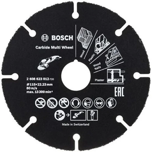 Bosch Carpide Multi Whell Taşlama Için Ahşap Kesme Diski 115 mm (Elmas Uçlu) ürün görseli 1