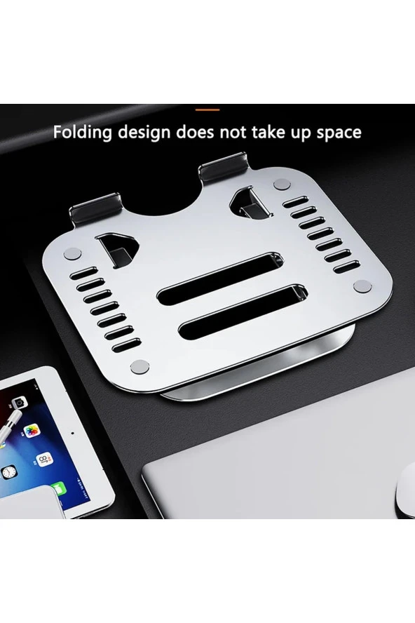Metal Ayarlanabilir, Isı Kanallı, Tablet, Notebook ve Dizüstü Standı, Macbook, Air, Pro, İpad Uyumlu - Resim 3