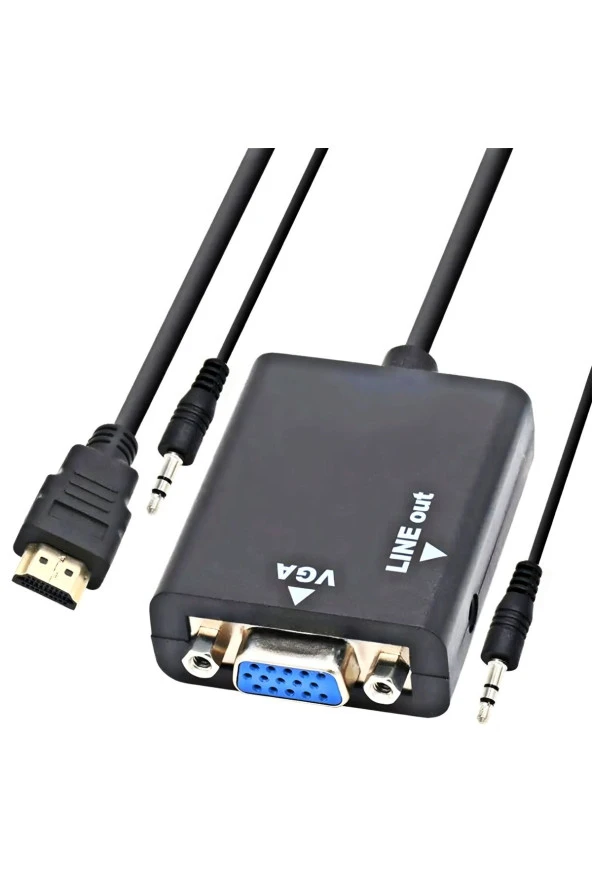 HDMI Erkek VGA Dişi Konnektör Ve 3,5 mm AUX Ses Kablosu, PC, Monitör, HDTV, Chromebook, Roku, Xbox