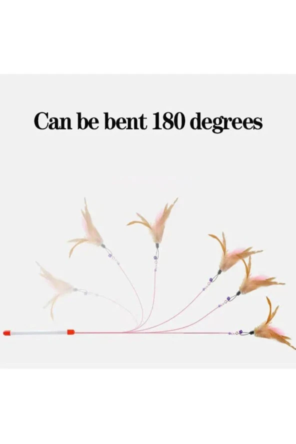 4 Adet İnteraktif Kedi Oyuncağı Seti, Kedi Oltası, Kedi Eğitim Topu, Kedi Oyuncağı - Resim 4