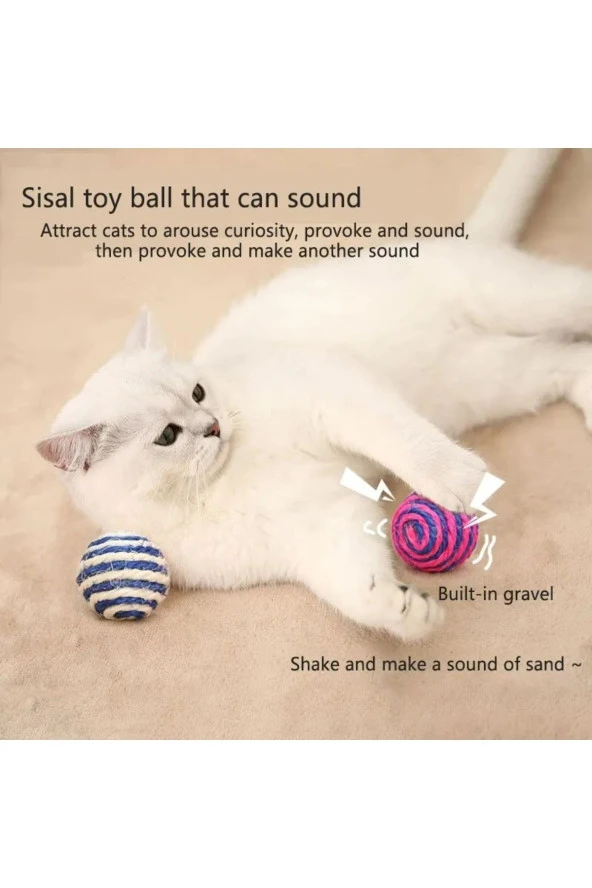 4 Adet İnteraktif Kedi Oyuncağı Seti, Kedi Oltası, Kedi Eğitim Topu, Kedi Oyuncağı - Resim 5