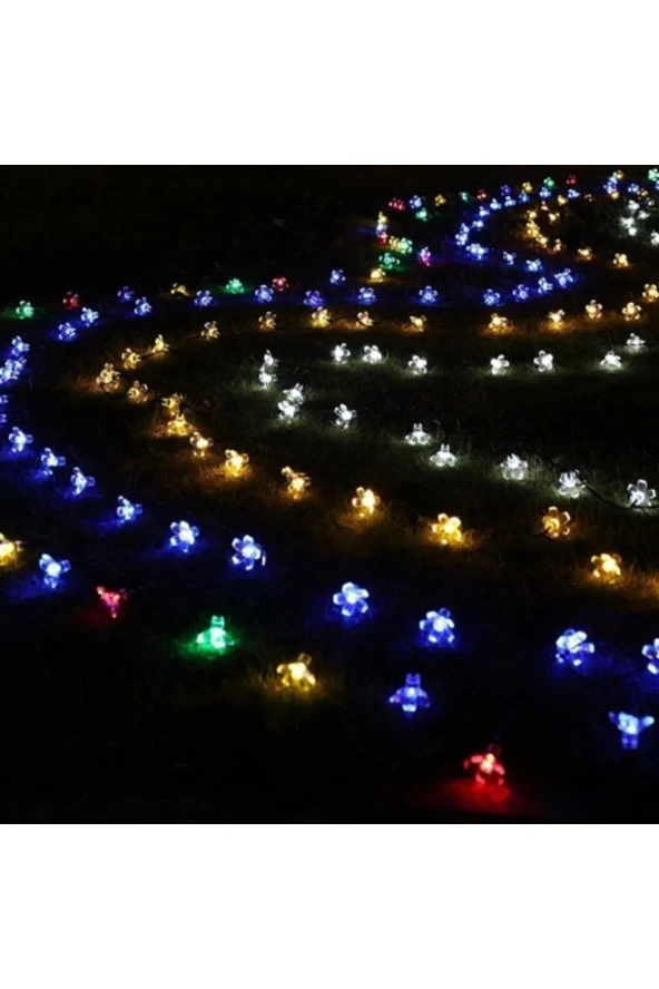 Rgb Solar Güneş Enerjili 30 Led Kiraz Çiçeği Su Geçirmez Solar Işık Zinciri Sensörlü Duvar Lambası - 3