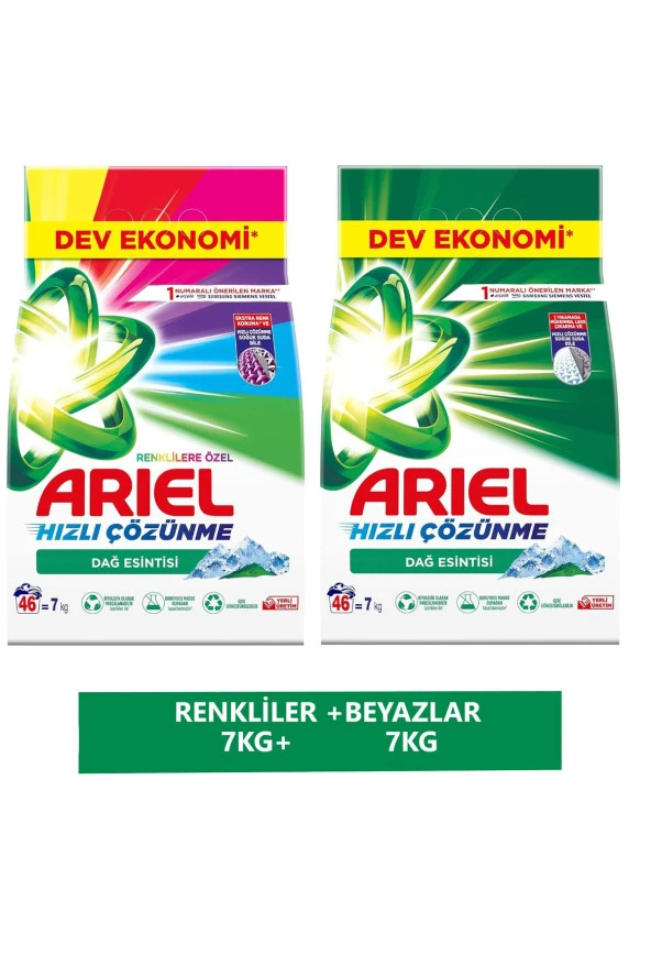 Ariel Beyazlar ve Renklilere Özel Kalıntı Ve Leke Karşıtı 7+7KG