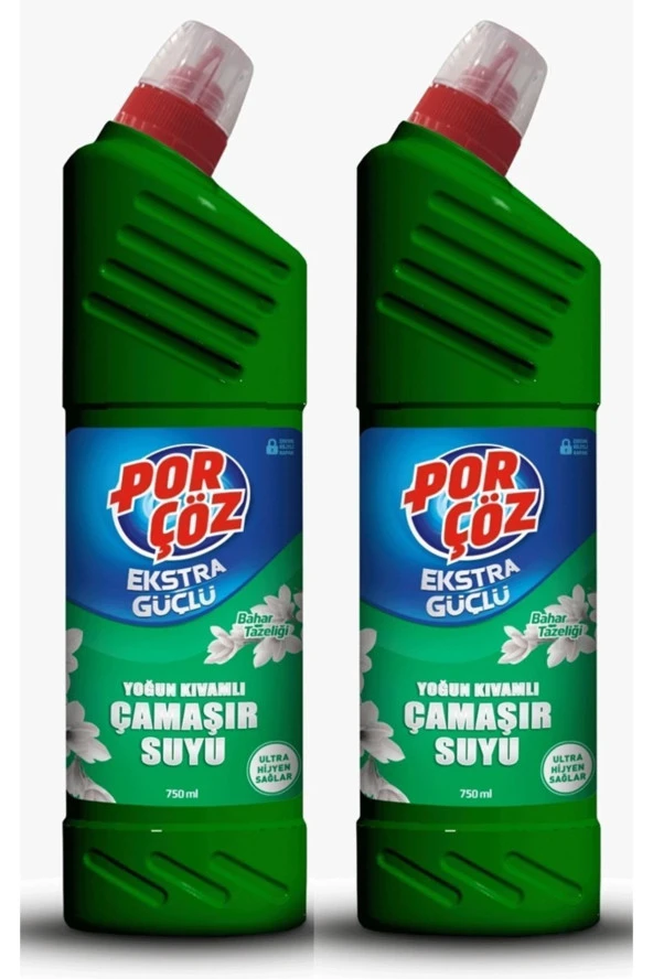 Porçöz Yoğun Kıvamlı Çamaşır Suyu Bahar Tazeliği 750 ml x 2 adet