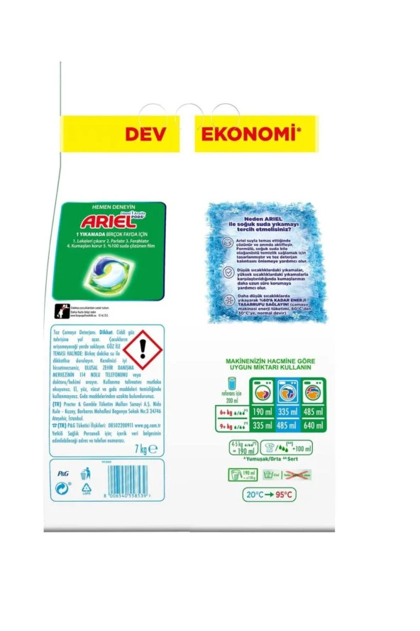 Ariel 7 KG BEYAZLAR için HIZLI ÇÖZÜNME ve DAG ESİNTİSİ - 6