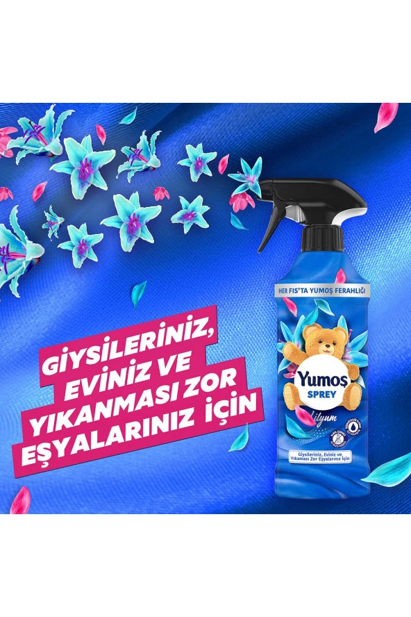Yumoş Sprey Yıkaması Zor Eşyalar Lilyum 450 ml 1adet Sprey Zor Eşyalar Orkide 450ml 1adet - 5