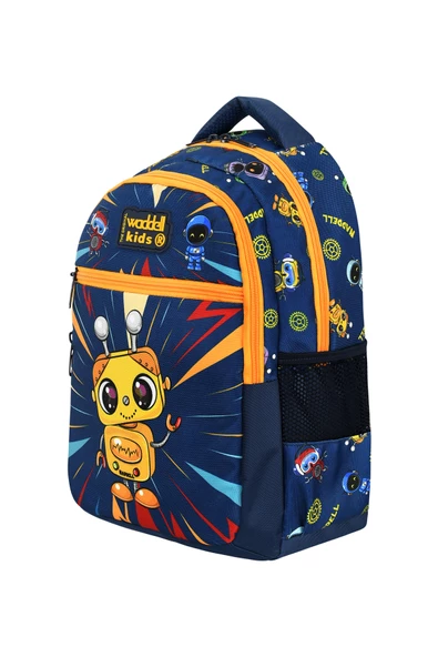 Waddell Robot Desenli İlkokul Çantası Beslenme Çantalı 24309 - 4