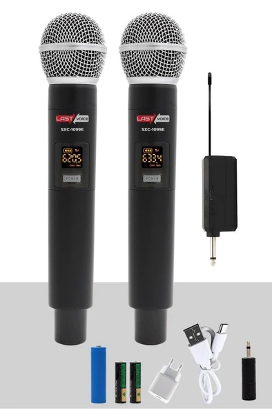 Lastvoice SXC-1099E Şarjlı ÇİFTLİ EL Telsiz Kablosuz Mikrofon UHF ürün görseli