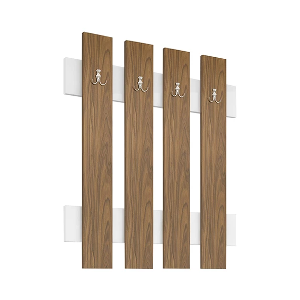 Modilayn FULYA Duvar Elbise Askılık, Banyo, Mutfak, Ofis, Kapı Arkası Askılık, Ceviz Beyaz - 4