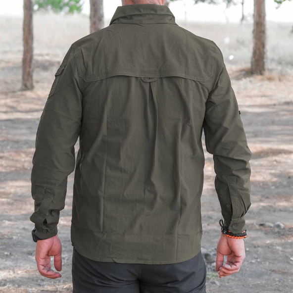 Loç Mustang Outdoor Erkek Gömleği Haki - Resim 4