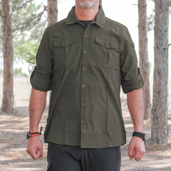 Loç Mustang Outdoor Erkek Gömleği Haki - Resim 2