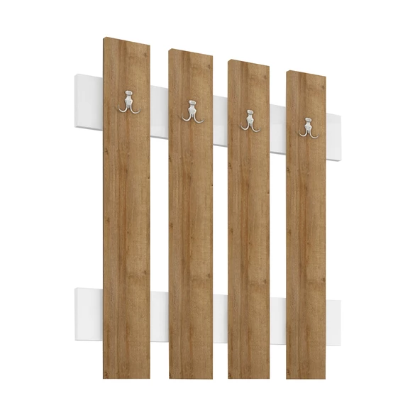 Modilayn FULYA Duvar Elbise Askılık, Banyo, Mutfak, Ofis, Kapı Arkası Askılık, Meşe Beyaz - 3