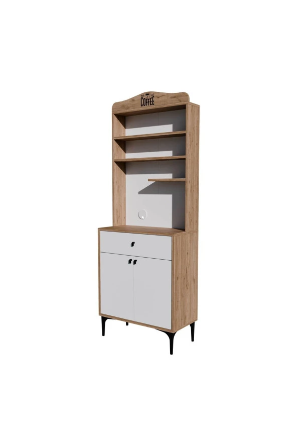Mezza 5204 SIESTA 69CM KAHVE KÖŞESİ ÇOK AMAÇLI DOLAP 2 KAPAKLI 1 ÇEKMECELİ KİLER MUTFAK DOLABI SEPET-BEYAZ - 6