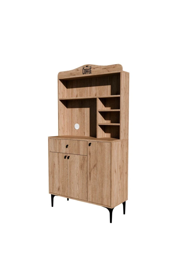 Mezza 5222 SIESTA 90 CM KAHVE KÖŞESİ ÇOK AMAÇLI DOLAP 3 KAPAKLI 1 ÇEKMECELİ KİLER MUTFAK DOLABI SEPET - 6