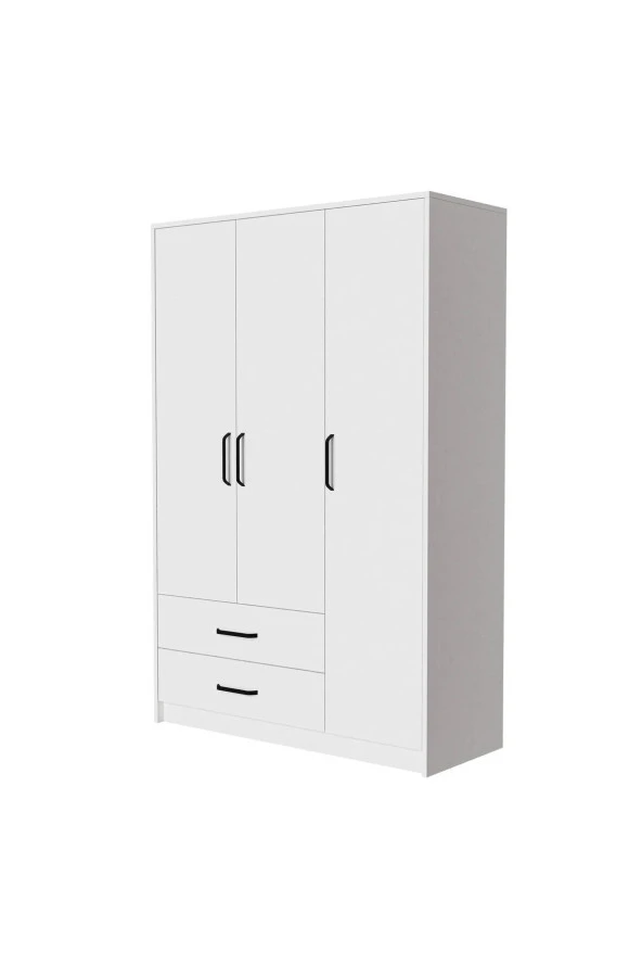 Mezza 3514 WIEN 3 KAPILI DOLAP 2 ÇEKMECELİ 4 RAFLI 1 ASKILI GARDIROP BEYAZ - 6