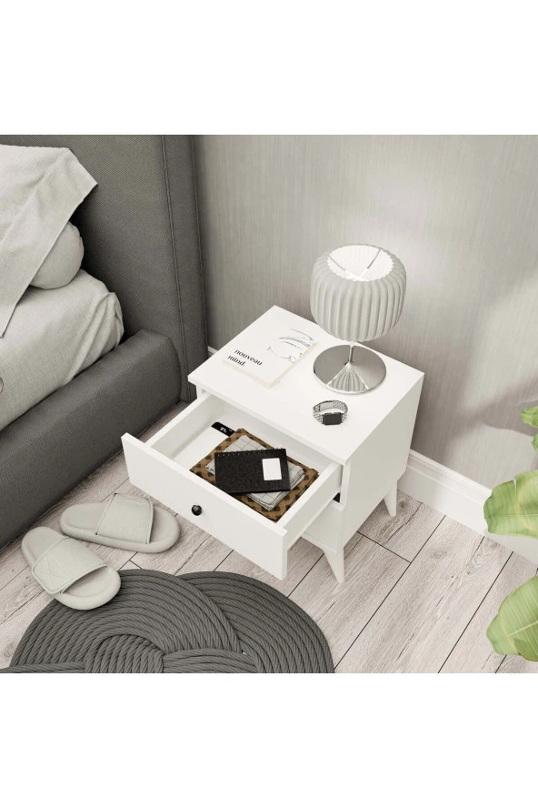 Mezza 3720 MONA 2 ÇEKMECELİ KOMODİN BEYAZ - 5