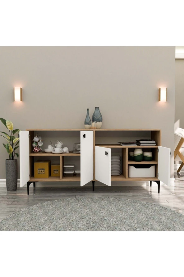 Mezza 1648 ARTEMIS 160 LIK MODERN KONSOL SEPET-BEYAZ - 5