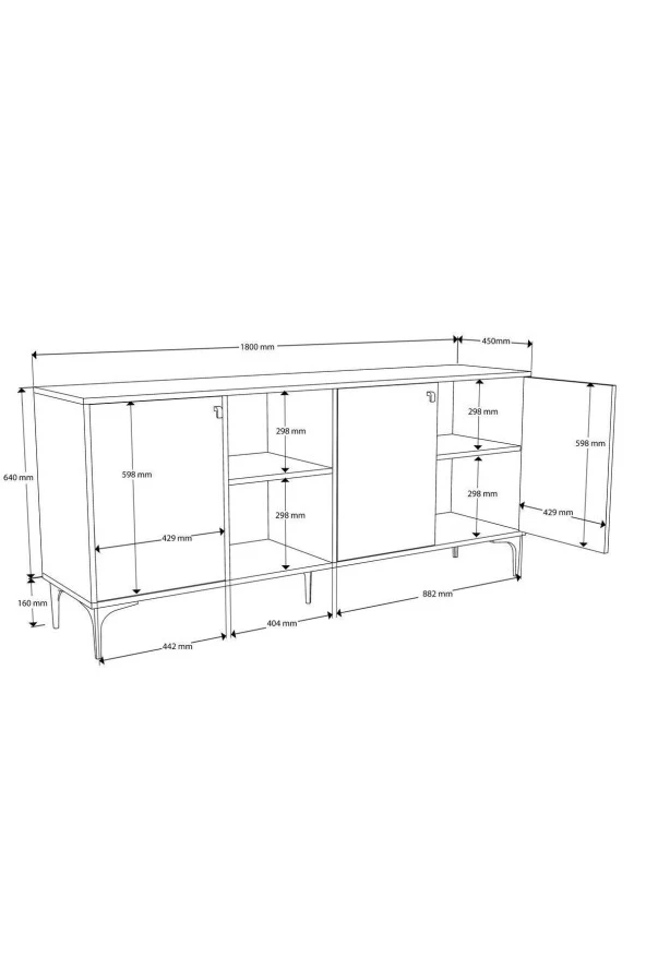 Mezza 1682 Vısıon Konsol 180 Cm Hat - Kaplan - Antrasit - Resim 7
