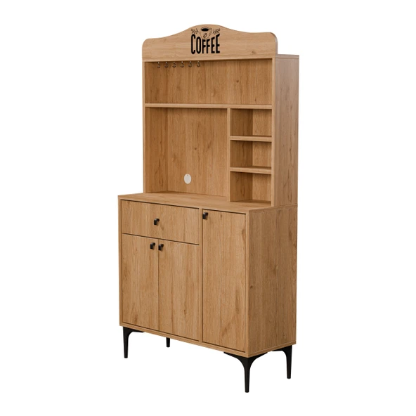 Mezza 5222 SIESTA 90 CM KAHVE KÖŞESİ ÇOK AMAÇLI DOLAP 3 KAPAKLI 1 ÇEKMECELİ KİLER MUTFAK DOLABI SEPET - 7