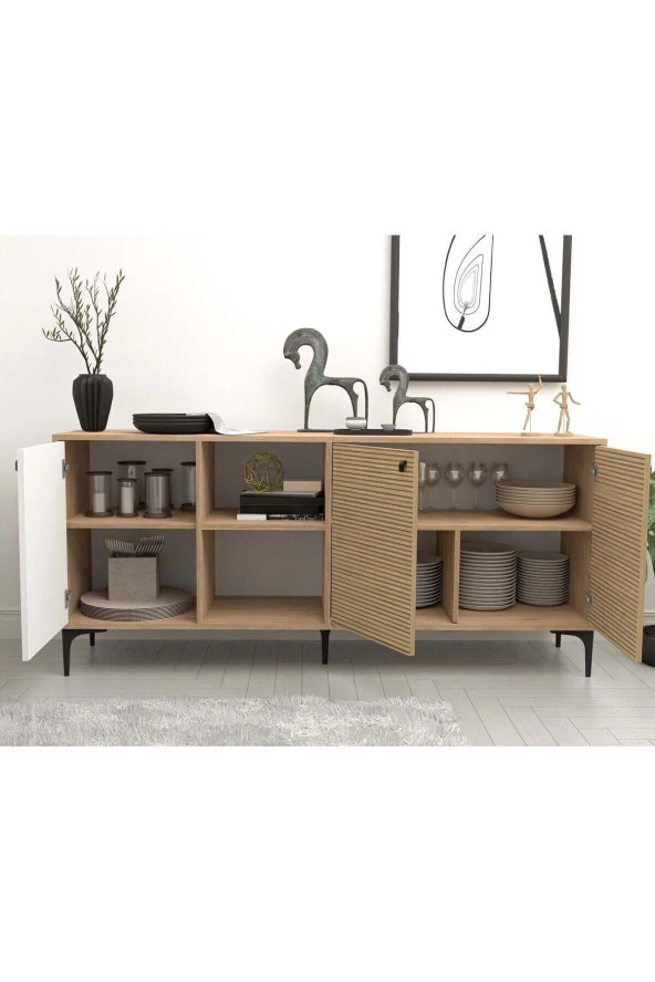 Mezza 1686 Vision Modern Konsol 180 Cm Sepet - Yunus - Beyaz - Resim 4