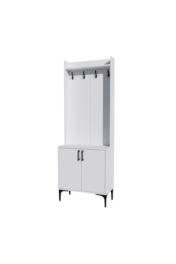 Mezza 5000 ROYAL 2 KAPAKLI 4 ASKILI PORTMANTO BEYAZ - Resim 7