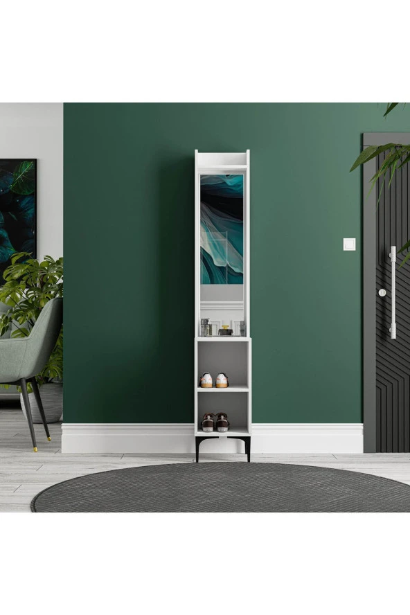 Mezza 5040 ROYAL 2 RAFLI AYNALI PORTMANTO MODÜLÜ BEYAZ - 2