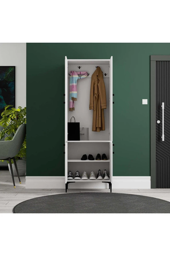 Mezza 5030 ROYAL 4 KAPAKLI 5 ASKILI PORTMANTO BEYAZ - 4