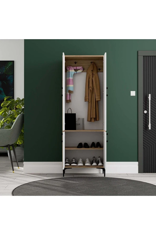 Mezza 5032 ROYAL 4 KAPAKLI 5 ASKILI PORTMANTO SEPET - BEYAZ - 4