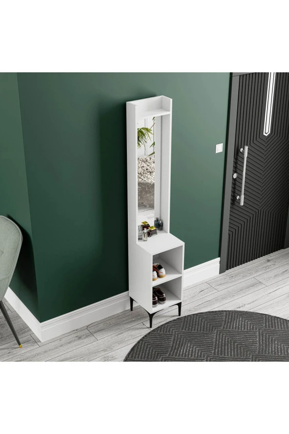 Mezza 5040 ROYAL 2 RAFLI AYNALI PORTMANTO MODÜLÜ BEYAZ - 4