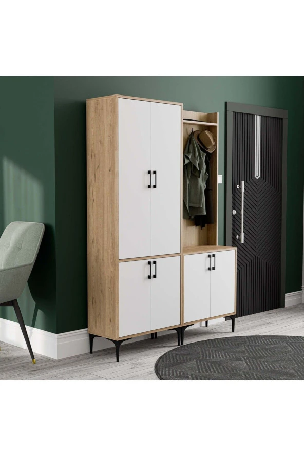 Mezza SET 5032-5002 ROYAL 6 KAPAKLI 9 ASKILI PORTMANTO SEPET-YUNUS-BEYAZ - 3