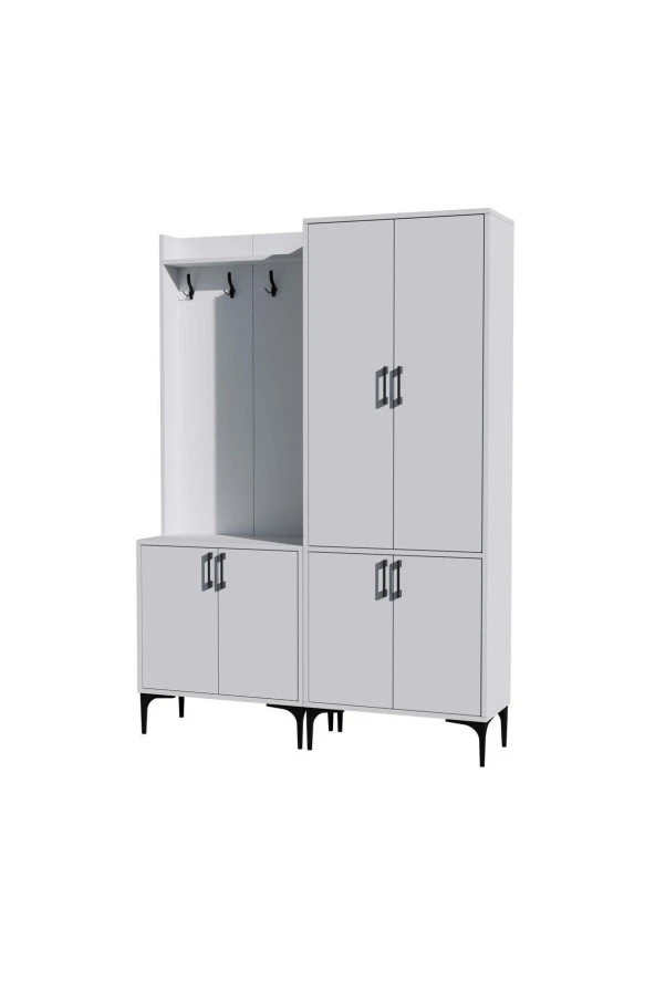 Mezza SET 5000-5030 ROYAL 6 KAPAKLI 9 ASKILI PORTMANTO BEYAZ - Resim 7