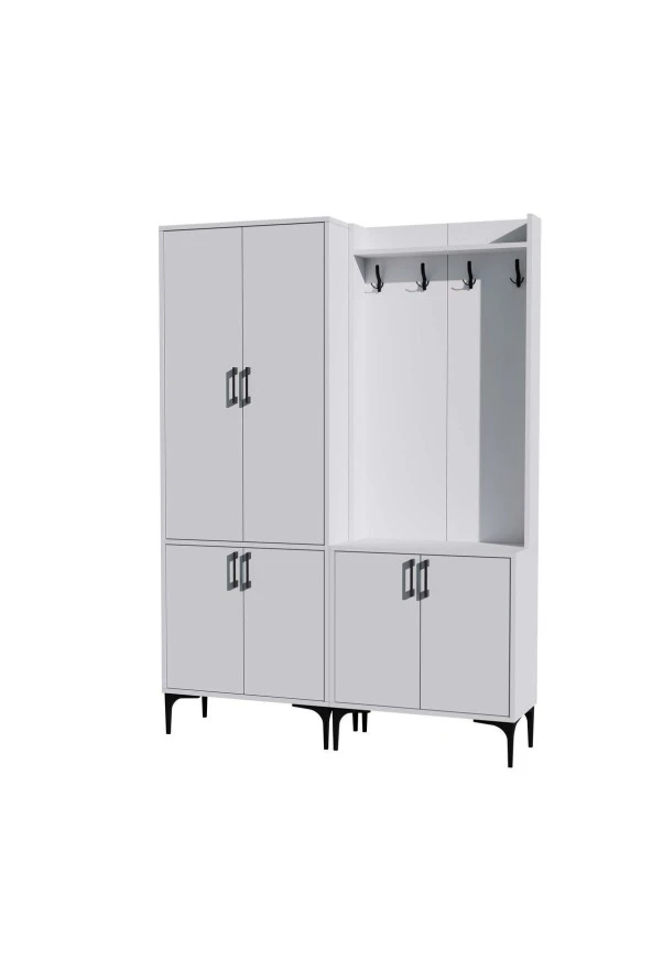 Mezza SET 5030-5000 ROYAL 6 KAPAKLI 9 ASKILI PORTMANTO BEYAZ - Resim 7