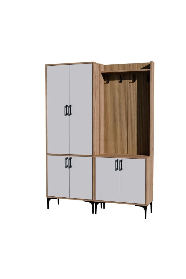 Mezza SET 5032-5002 ROYAL 6 KAPAKLI 9 ASKILI PORTMANTO SEPET-YUNUS-BEYAZ - 7