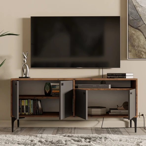 Mezza 1544 Artemis 139 cm Tv Ünitesi Hat-Antrasit - 5