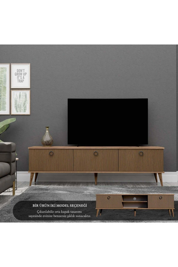 Mezza 1370 LEXUS 180 CM (AHŞAP AYAKLI) TV ÜNİTESİ HAT - KAPLAN - 2