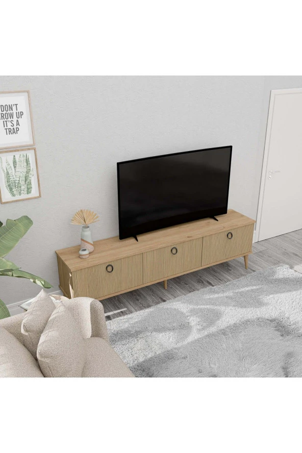 Mezza 1372 Lexus 180 Cm (AHŞAP AYAKLI) Tv Ünitesi Sepet - Yunus - 3