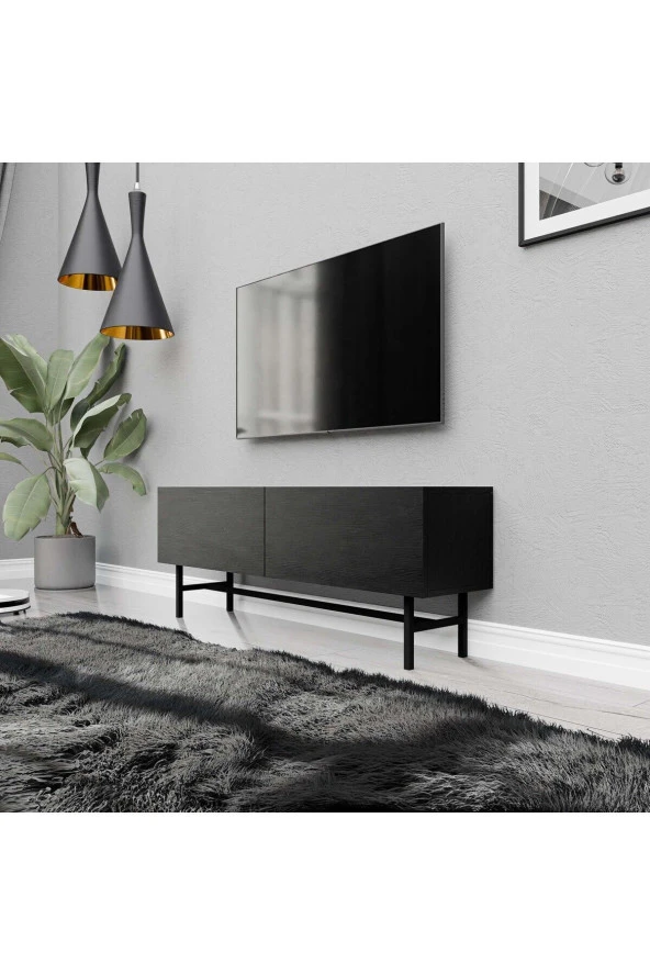 Mezza 4000 FELIX 138 CM (METAL AYAKLI) TV ÜNİTESİ SİYAH
