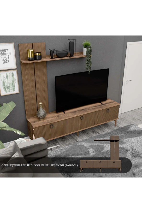 Mezza 1380 TERRA 180 CM (AHŞAP AYAKLI) TV ÜNİTESİ HAT - KAPLAN - 3