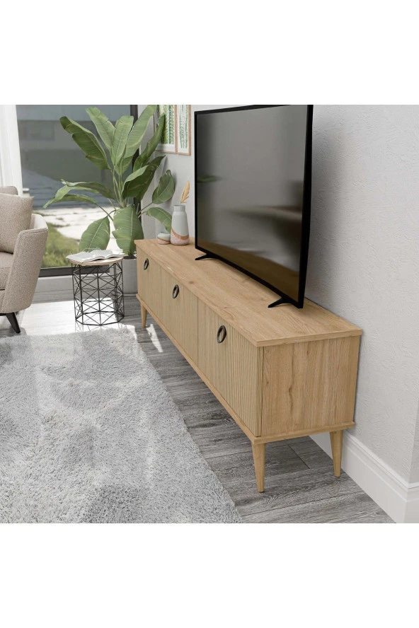 Mezza 1372 Lexus 180 Cm (AHŞAP AYAKLI) Tv Ünitesi Sepet - Yunus - 5