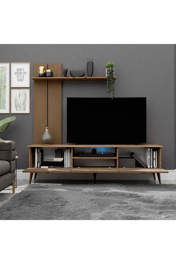 Mezza 1380 TERRA 180 CM (AHŞAP AYAKLI) TV ÜNİTESİ HAT - KAPLAN - 4