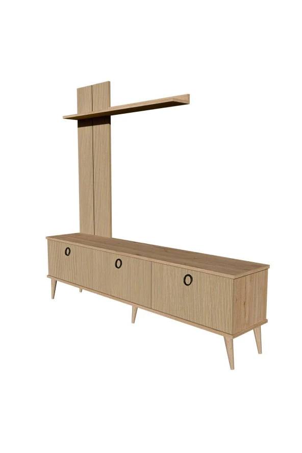 Mezza 1382 TERRA 180 cm (AHŞAP AYAKLI) TV ÜNİTESİ SEPET - YUNUS - Resim 6