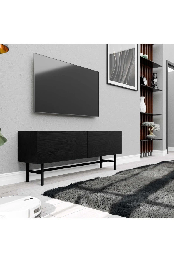 Mezza 4000 FELIX 138 CM (METAL AYAKLI) TV ÜNİTESİ SİYAH - 4