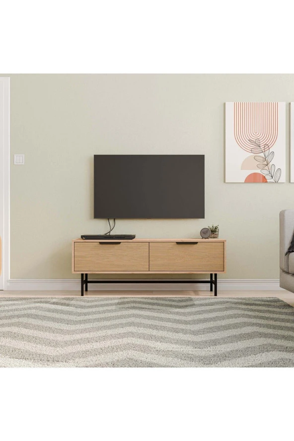Mezza 4014 BLANCO 138 CM (METAL AYAKLI) TV ÜNİTESİ SEPET YUNUS - 2