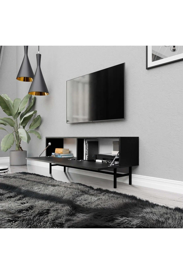 Mezza 4000 FELIX 138 CM (METAL AYAKLI) TV ÜNİTESİ SİYAH - 5