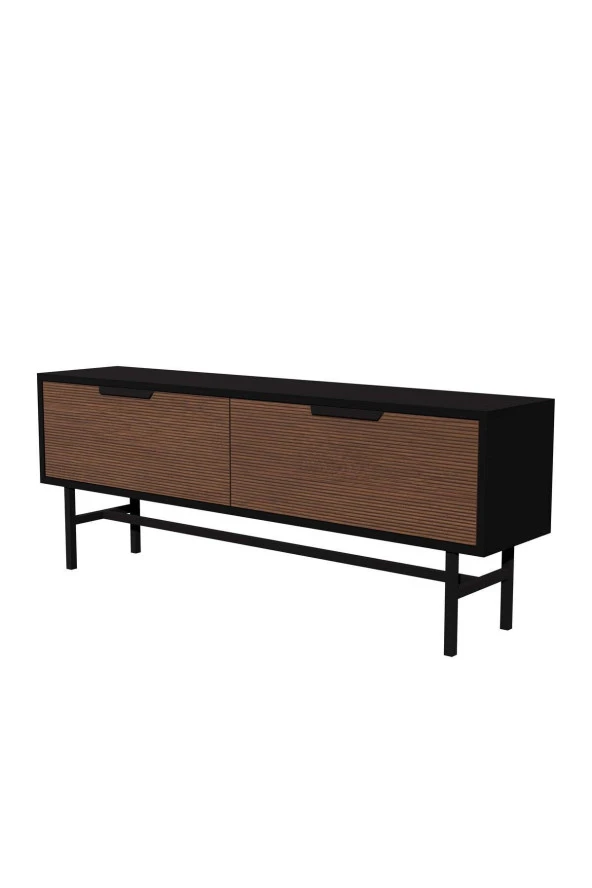 Mezza 4010 BLANCO 138 CM (METAL AYAKLI) TV ÜNİTESİ SİYAH KAPLAN - 5