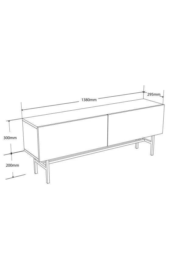 Mezza 4000 FELIX 138 CM (METAL AYAKLI) TV ÜNİTESİ SİYAH - 8